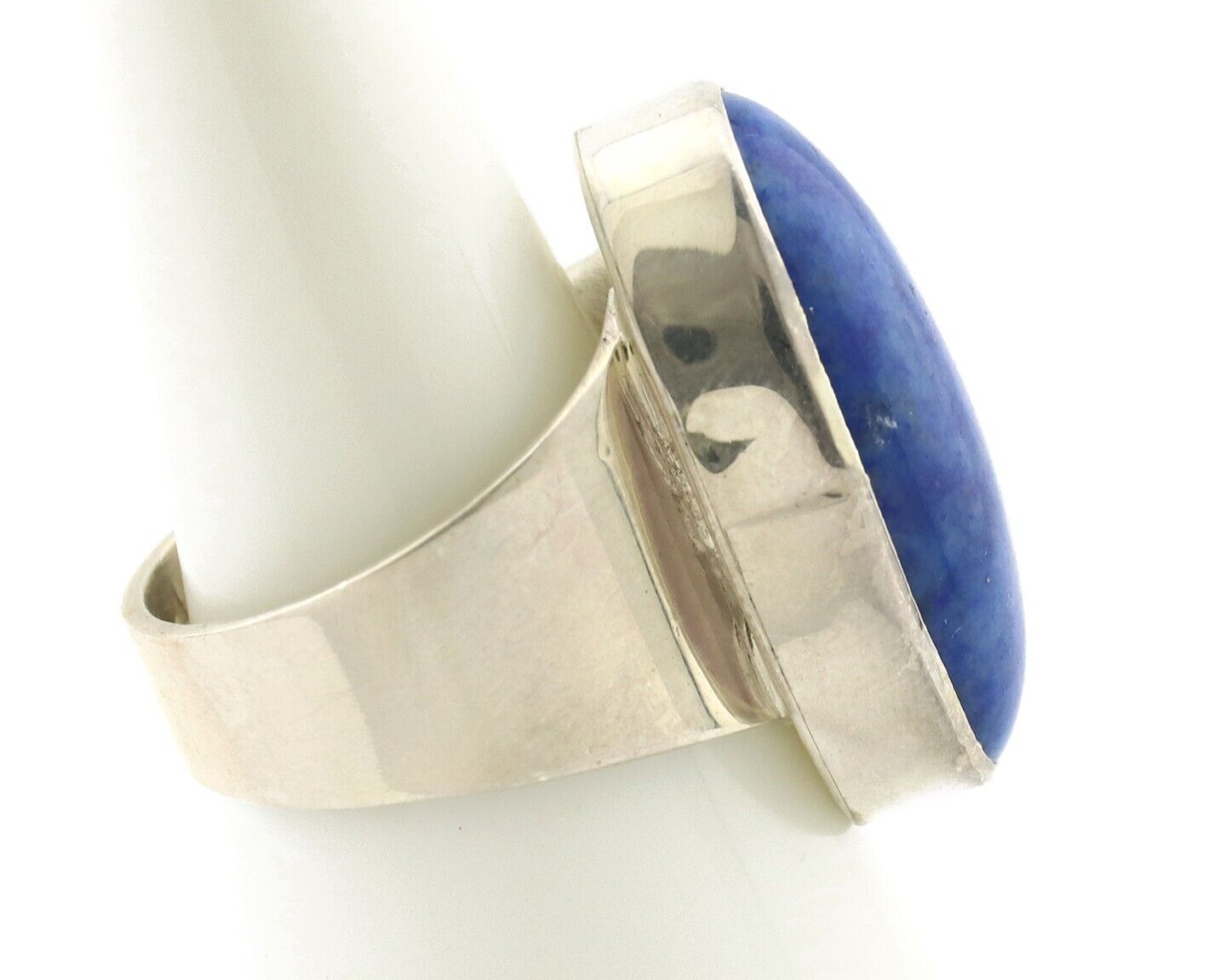 Navajo Ring 925 Silver Natural Lapis Artist Signed Wilbur Musket Jr C.80's