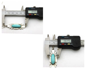 Navajo Handmade Necklace 925 Silver Natural Blue Turquoise Native Artist C.80's