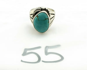 Navajo Ring .925 Silver Blue Southwest Turquoise Native Artist C.80's