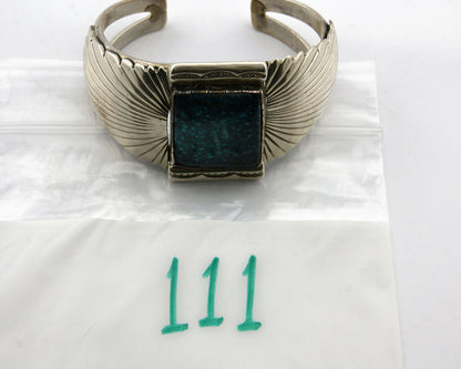 Navajo Bracelet .925 Silver Nevada Turquoise Signed Wilson Padilla C.80's