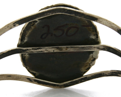 Navajo Bracelet .925 Silver Hand Stamped Onyx William Denetdale Cuff C.80's