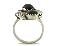 Navajo Ring 925 Silver Natural Mined Onyx Artist Signed T Thomas C.80's