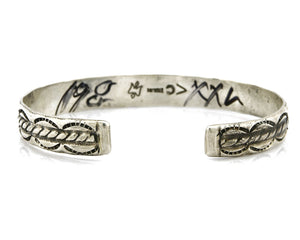 Small Women's Navajo Bracelet .925 Silver Handmade Cuff Signed Montoya C.1980's