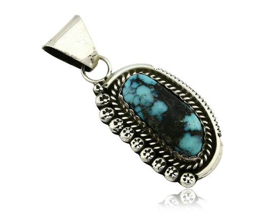 Navajo Turquoise Pendant .925 Silver Artist Signed Yazzie C.90's