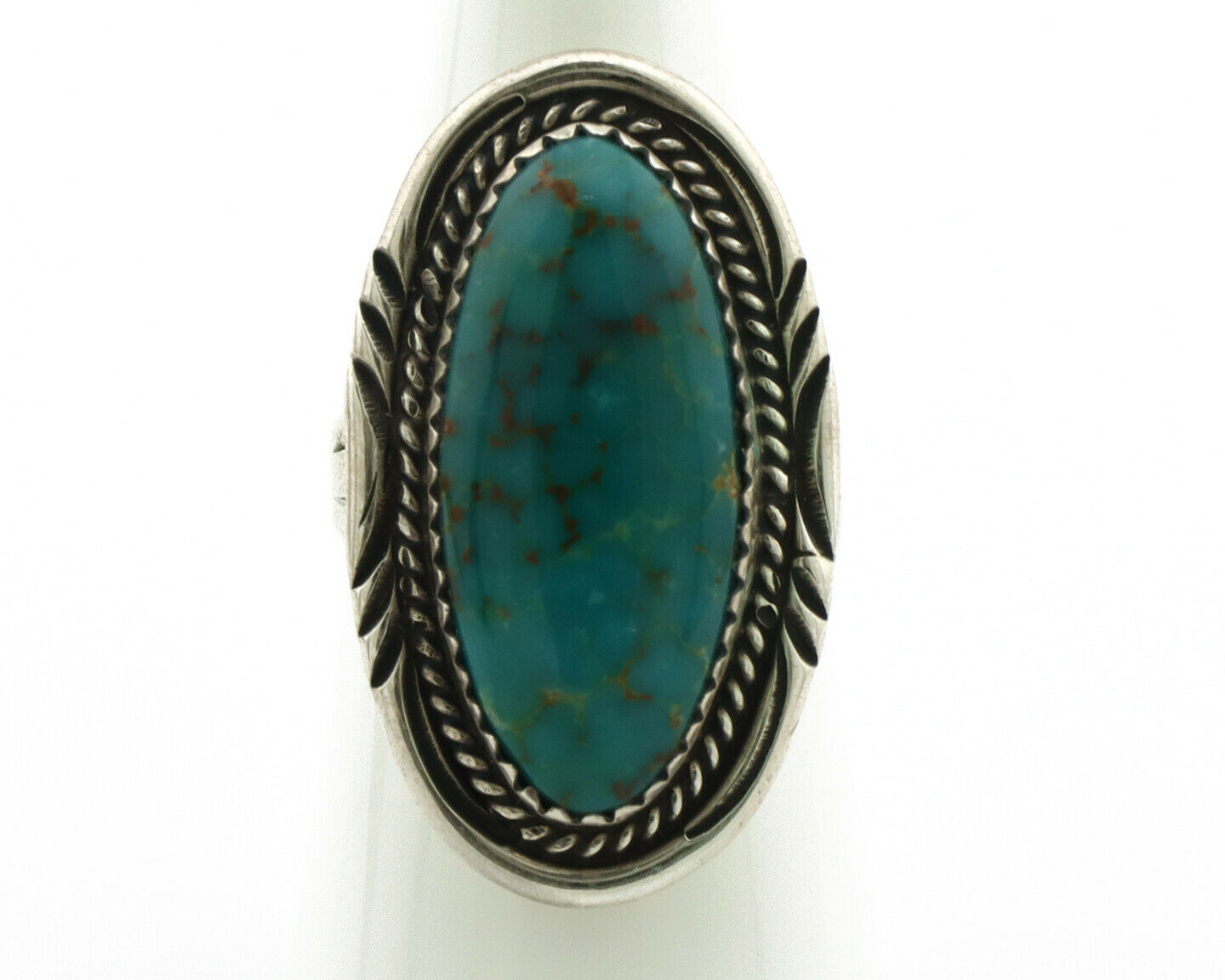 Navajo Ring .925 Silver Turquoise Mountain Native American C.80's