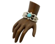 Navajo Bracelet .925 Silver Blue Turquoise Native American Artist C.80's