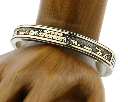 Women's Navajo Bracelet 14k & Silver Signed Lowell Draper C.80's