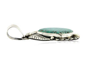 Navajo Pendant .925 Silver Spiderweb Turquoise Native American C.80's