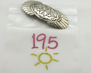 Navajo Hair Clip Barrette .925 Silver Hand Stamped Artist Signed C Montoya C80s