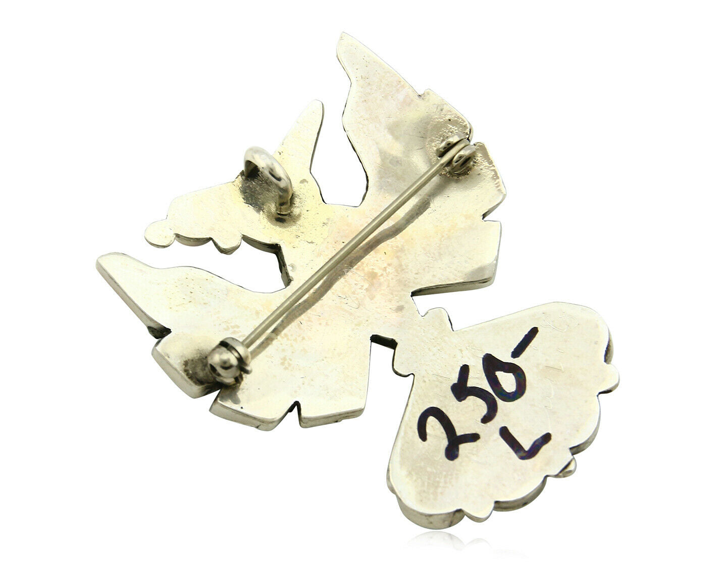 Zuni Handmade Pendant Pin 925 Sterling Silver Inlaid Gemstone Delwin Gasper 1998