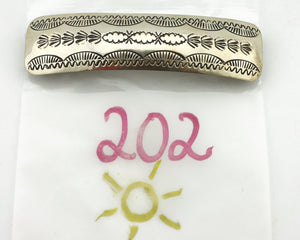 Women's Navajo Hair Clip Barrette .925 Silver Hand Stamped Artist C.80's