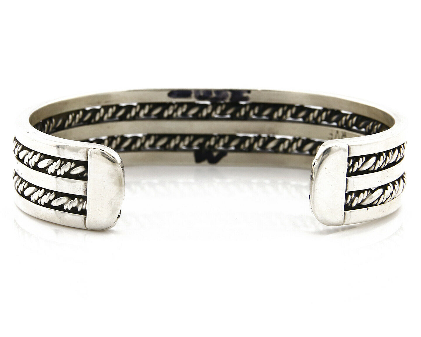 Women's Navajo Bracelet .925 Silver Artist Signed ROGER FRANSCISCO Cuff C.80's