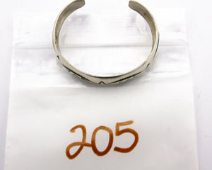 Navajo Bracelet .925 Silver Hand Stamped Artist Signed Tracy C.80's