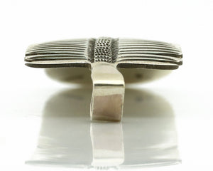 Navajo Hair Clip Barrette 925 Silver Hand Stamped Native Artist Signed BD C.80's