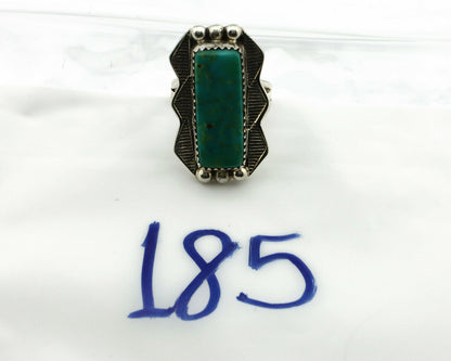 Navajo Ring .925 Silver Natural Aqua Turquoise Signed Apache C.80's