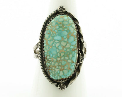 Navajo Ring .925 Silver #8 Turquoise Artist Signed James Martin C.80's