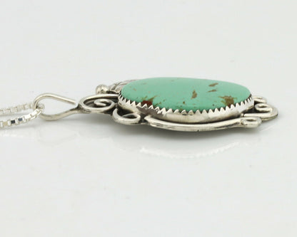 Navajo Necklace .925 Silver Kingman Turquoise Native Artist C.1980's