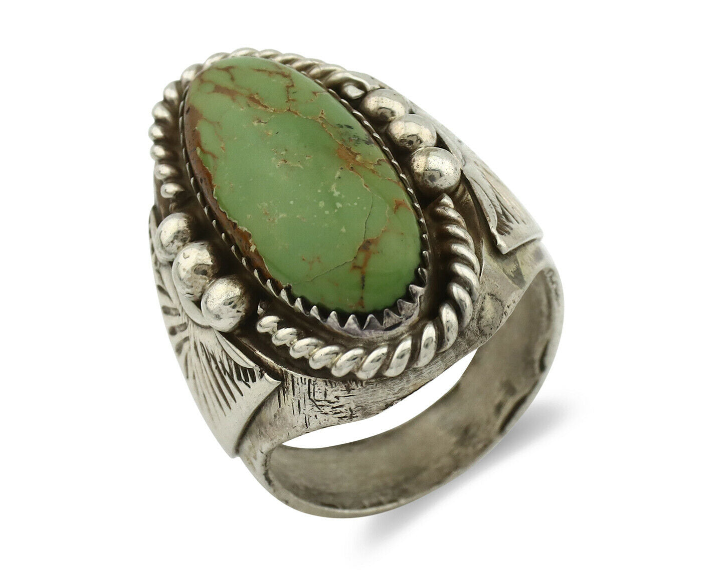 Navajo Ring .925 Silver Colorado Turquoise Native American Artist C.80's