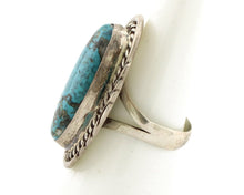 Navajo Ring 925 Silver Blue Mine 8 Turquoise Native American Artist C.80's