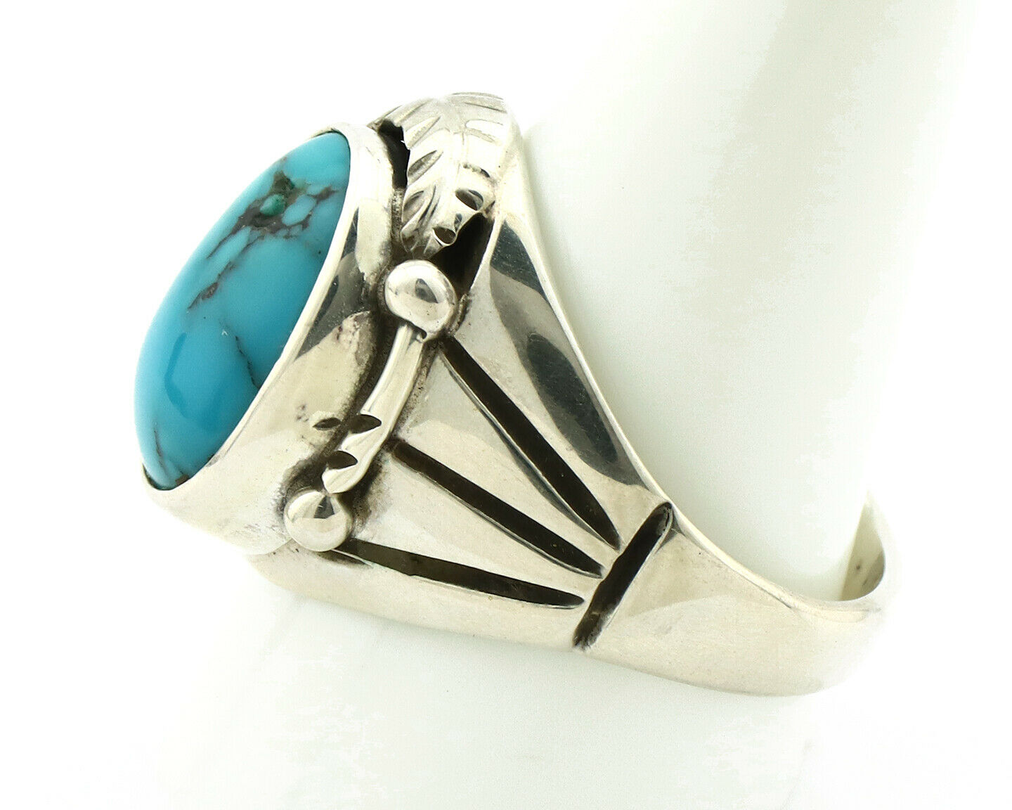 Navajo Ring .925 Silver Blue Southwest Turquoise Native Artist C.80's