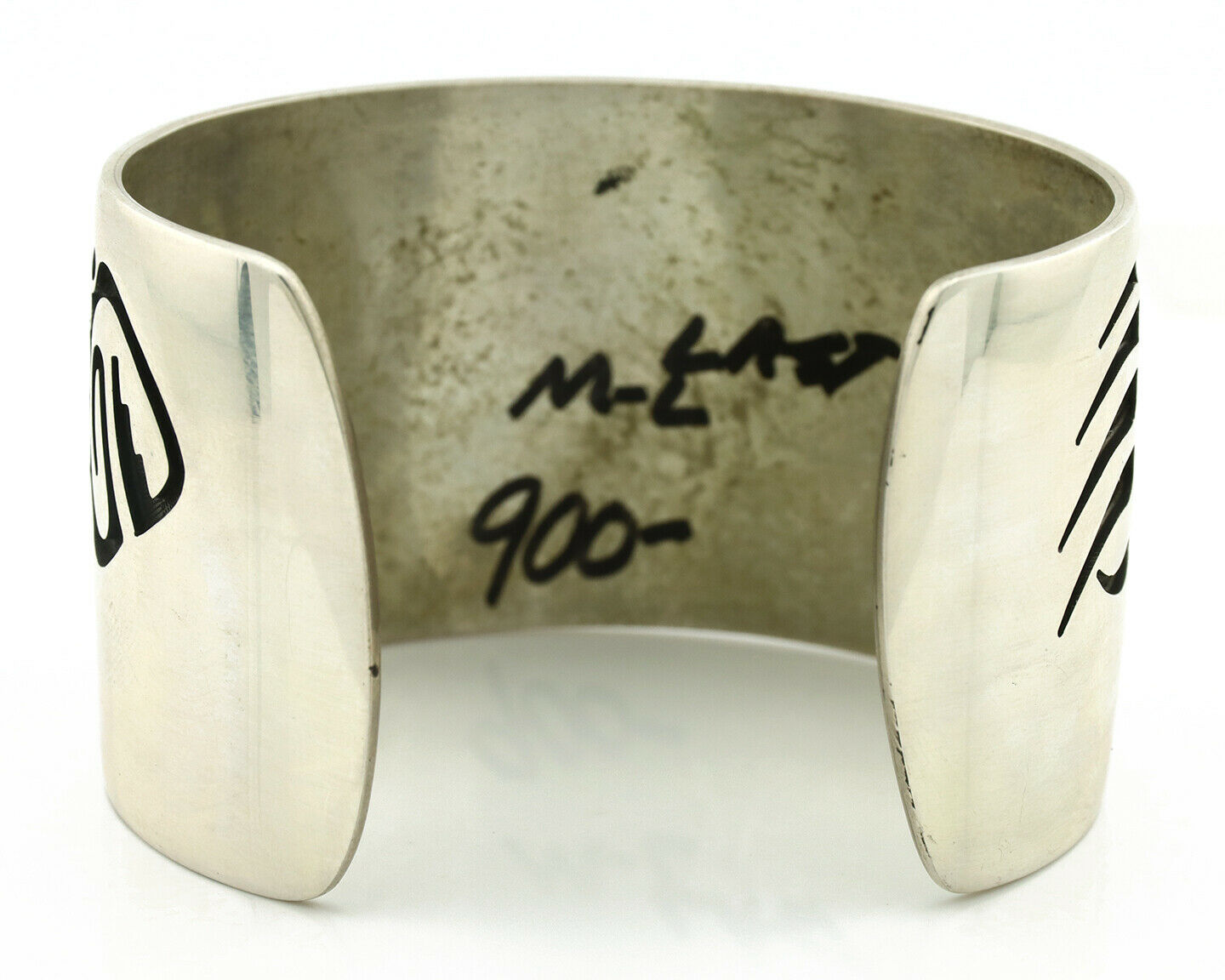 Hopi Claw Overlay Bracelet .925 Silver Artist Signed Bear Paw C.90's