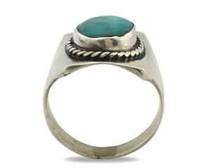 Navajo Ring .925 Silver Natural Turquoise Handmade Native American Artist C.80s