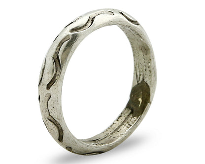 Women's Navajo Ring .925 SOLID Silver Hand Stamped Circa 1980's