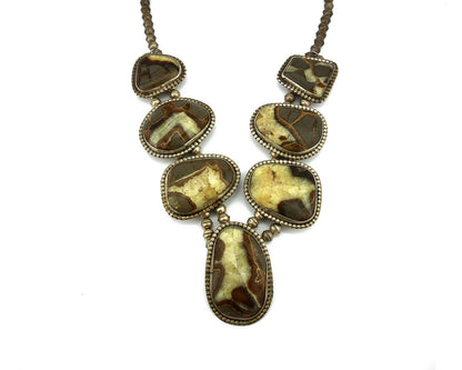 Women's Navajo Necklace .925 Silver Natural Agate Native American C.80's