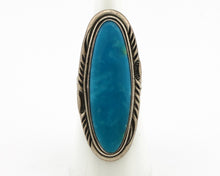 Navajo Ring 925 Silver Nevada Blue Turquoise Artist Signed D Zachary C.80s