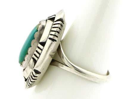 Navajo Ring .925 Silver Royston Turquoise Artist Signed L. M. Nez C80s