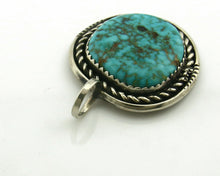Navajo Pendant .925 Silver Kingman Turquoise Signed Artist Yazzie C.80's