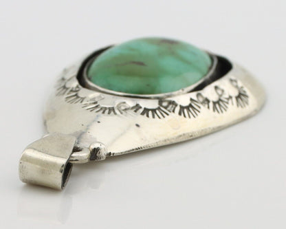 Navajo Pendant 925 Silver Royston Turquoise Artist Signed C Montoya C.80's