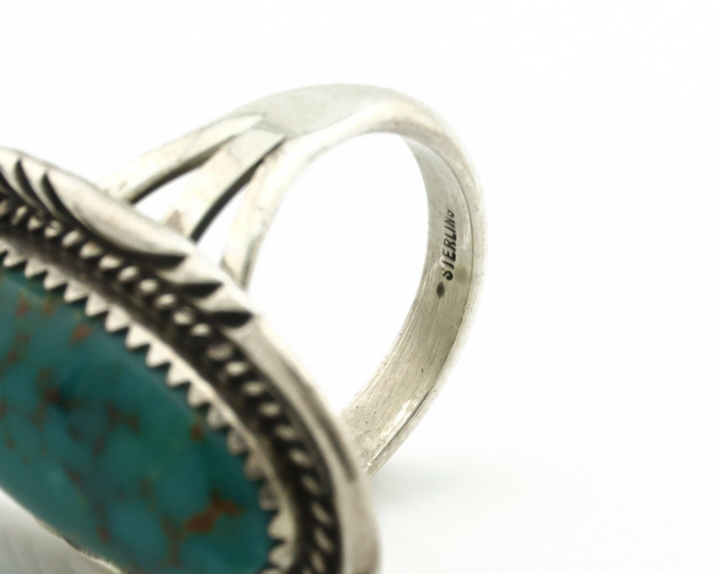 Navajo Ring .925 Silver Turquoise Mountain Native American C.80's