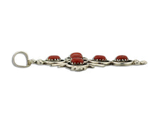 Zuni Handmade Cross Necklace 925 Silver Red Coral Artist Signed NOM? C.80's