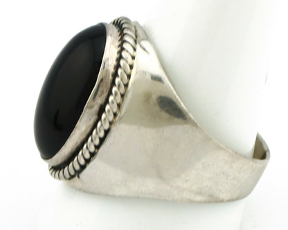 Navajo Ring .925 Silver Black Onyx Native American Artist C.80's