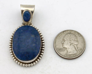 Navajo Necklace 925 Arizona Lapis Signed Artist Signed M C.80's