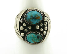 Navajo Ring .925 Silver Turquoise Mountain Artist Native American C.80's