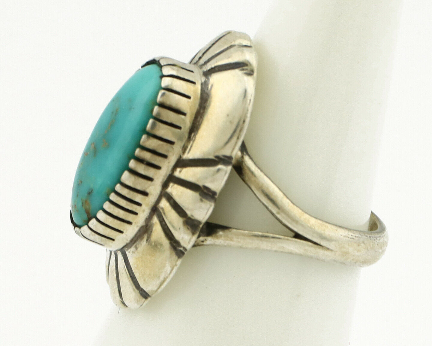 Navajo Ring .925 Silver Arizona Turquoise Signed M Montoya C.80's