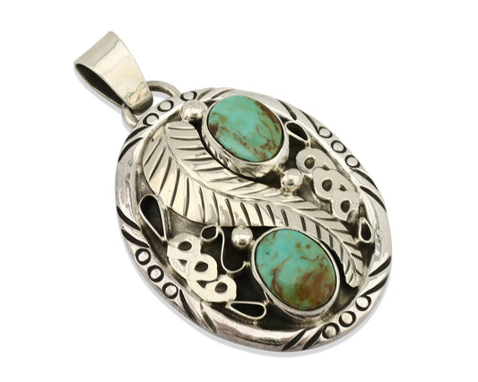 Navajo Necklace .925 Silver Kingman Turquoise Native American C.80's