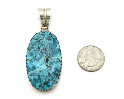 Navajo Pendant Turquoise Mountain .925 Silver Signed LTB C.80's