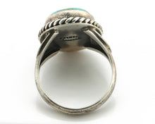 Navajo Ring .925 Silver Natural Blue Turquoise Native Artist Signed C.80's