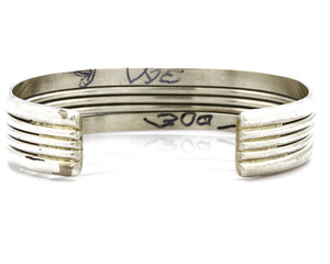 Women's Navajo Bracelet .925 Silver Hand Stamped Signed TAHE C.1980's