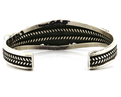 Women's Navajo Bracelet .925 Silver Turquoise Harold Becenti Cuff C.80's