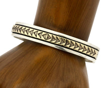 Navajo Bracelet .925 Silver SOLID 14k Yellow Gold Signed MM Rogers & AS C80-90s