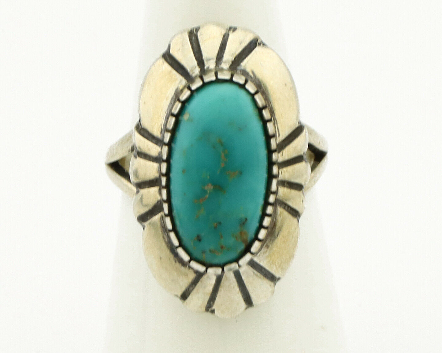 Navajo Ring .925 Silver Arizona Turquoise Signed M Montoya C.80's