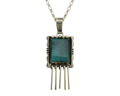 Navajo Necklace .925 Silver Blue Turquoise Native American C.80's