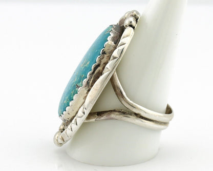 Navajo Ring 925 Silver Blue Turquoise Native American Artist C.80's