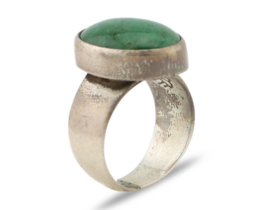 Navajo Handmade Ring .925 Silver Turquoise Artist Signed C. Montoya C.80's