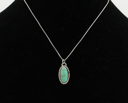 Navajo Necklace .925 Silver Arizona Turquoise Signed Gecko C.1980's