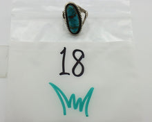 Navajo Ring .925 Silver Blue Gem Turquoise Native American Artist C.80's